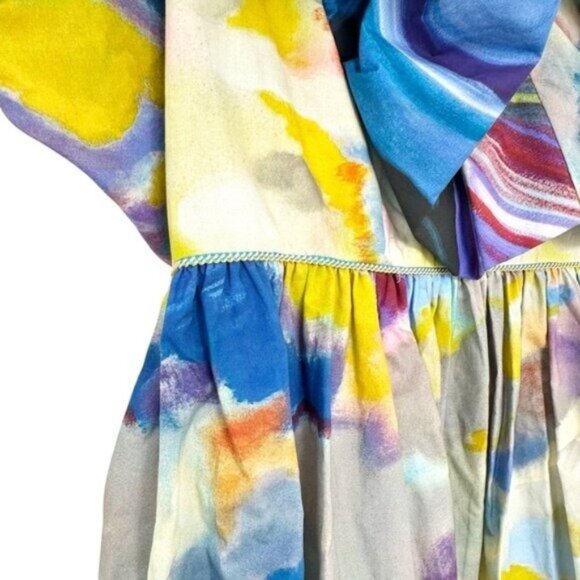 NWT Ulla Johnson Francesca Tuck Landscape Limited Edition Midi Dress Size 4 - Picture 9 of 16